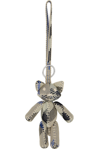 Burberry正規品/関税送料込み Foxy Charm Keychain Burberry: Gray & Blue Foxy Charm Keychain | SSENSE Canada