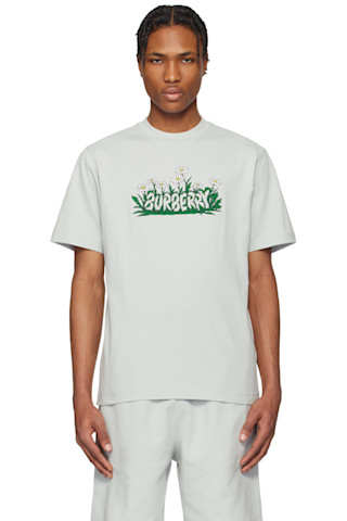 Gray Daisy Logo T-shirt by Burberry on Sale