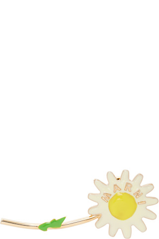 【関税込み】Marni ゴールド Flower ブローチ Marniのゴールド Flower ブローチがセール中