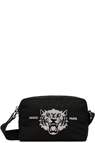 Kenzo: ブラック Kenzo Paris 'Kenzo Varsity' クロスボディ Kenzo: ブラック Kenzo Paris 'Kenzo Varsity' クロスボディ