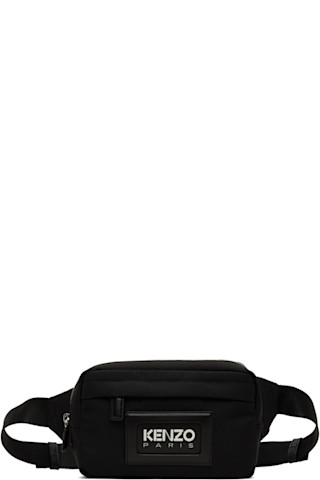 KENZO【関税込み*送料無料】Paris Kenzography ベルトバッグ Kenzo: Black Kenzo Paris 'Kenzography' Belt Bag | SSENSE