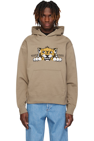 パーカー・フーディ Kenzo 'Happy Tiger' Hoodie Kenzo: Brown Kenzo Paris 'KENZO Happy Tiger' Embroidered