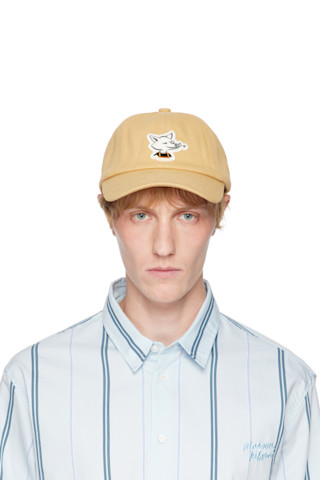 MAISONKITSUNE ベージュ バリスタフォックスパッチキャップ 251389M139010_1.jpg
