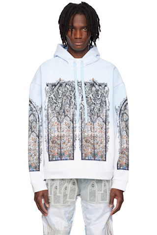 Who Decides War: Blue Ignatius Hoodie SSENSE Canada