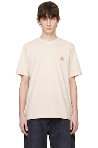 【送料&関税込】Maison KitsunAC Beige Cotton T-shirt 251389M213044_1.jpg