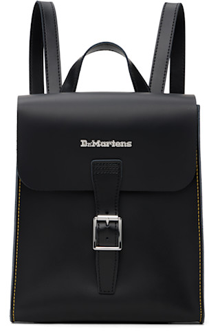 Mini sac à dos noir en cuir Martens en solde