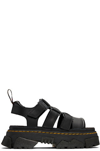 Black Mattison 3 Strap Sandals by Dr. Martens on Sale