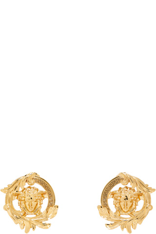 Versace Medusa Curve Earrings ゴールド Greca and Medusa earrings in gold - Versace | Mytheresa