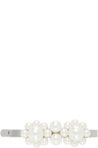 【関税込み】Simone Rocha シルバー ミニ Flower ヘアクリップ Simone Rocha: シルバー ミニ Flower ヘアクリップ | SSENSE 日本