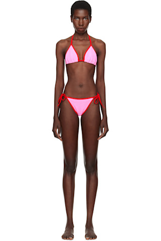 【関税込み】Hunza G ピンク&レッド Gina Contrast ビキニ Pink & Red Gina Contrast Bikini by Hunza G on Sale