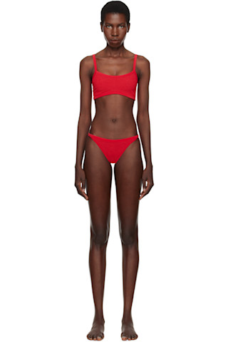 【関税込み】Hunza G レッド Tyler Tonal ビキニ Red Tyler Tonal Bikini by Hunza G on Sale