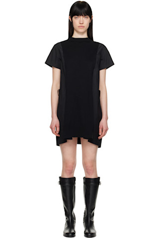 国内より1WEEK【sacai】Poplin x Knit Dress Cotton Knit x Cotton Poplin Dress – La Garçonne