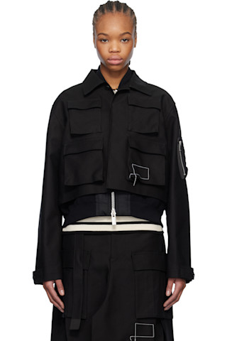 sacai: Black WTAPS Edition Cotton Back Satin & Nylon Twill sacai: Black WTAPS Edition Cotton Back Satin & Nylon Twill