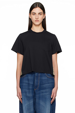【関税込み】sacai ネイビー&カーキ パネル Tシャツ 251445F110014_1.jpg