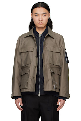 国内発【sacai】WTAPS Cotton Back Satin x Nylon Twill Jacket WTAPS x sacai Cotton Back Satin Jacket(WTAPS Cotton Back