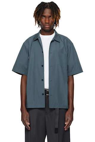 Gray Cotton Poplin Shirt by sacai on Sale