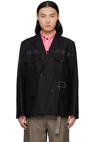 sacaiのブラック WTAPSエディション Cotton Back Satin