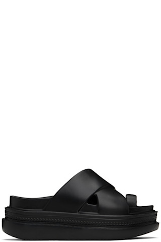 sacai: Black Foam Multiple Sole Sandals | SSENSE sacai: Black Foam Multiple Sole Sandals | SSENSE