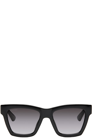 【関税込み】Gucci ブラック キャットアイサングラス Gucci: ブラック キャットアイサングラス | SSENSE 日本