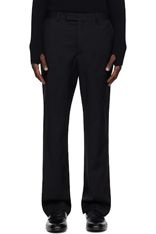 STRAIGHT TROUSERS ブラック Black straight-leg pants I Workwear – GINTA
