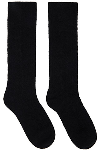 Valentino: ブラック モヘア ハイソックス | SSENSE 日本