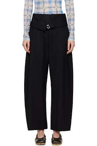 【関税込み】JW Anderson ブラック Fold-Over トラウザーズ JW Andersonのブラック Fold-Over トラウザーズがセール中