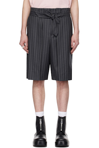 Gray Folded Front Pleat Shorts by JW Anderson on Sale
