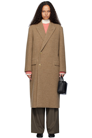 AURALEE: Brown Sponge Wool Melton Chesterfield Coat | SSENSE AURALEE: Brown Sponge Wool Melton Chesterfield Coat | SSENSE