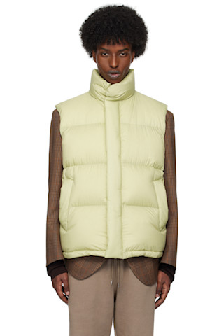 AURALEE: Khaki Super Light Nylon Ripstop Down Vest | SSENSE AURALEE: Khaki Super Light Nylon Ripstop Down Vest | SSENSE