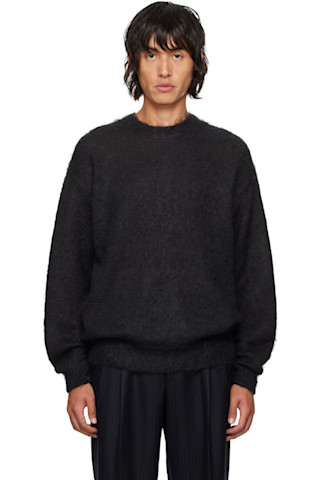 AURALEE: Black Super Kid Mohair Sweater | SSENSE AURALEE: Black Super Kid Mohair Sweater | SSENSE