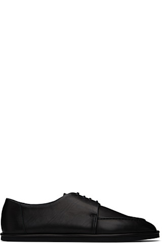 AURALEE: Black Leather Oxfords | SSENSE AURALEE: Black Leather Oxfords | SSENSE