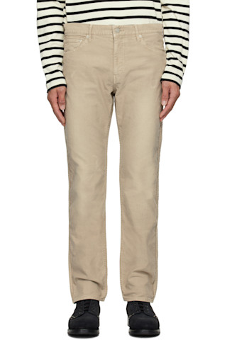 visvim: Beige Fluxus 19 G.Cords Jeans | SSENSE
