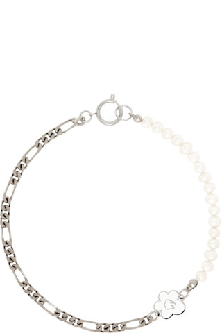 The Gracie Flower Pearl Necklace-White