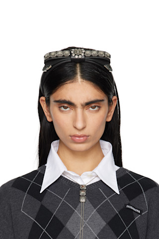 【TOGA PULLA】 Leather headband 2 Toga Pulla Black Faux-Leather Headband Toga Pulla