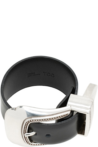 【TOGA】LEATHER BANGLE Black Leather Bangle Bracelet by Toga Pulla on Sale