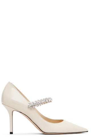 【関税込み】Jimmy Choo オフホワイト Bing 85 ヒール Jimmy Choo: オフホワイト Bing 85 ヒール | SSENSE 日本