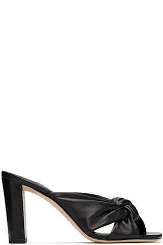 【関税込み】Jimmy Choo ブラック Avenue 85 ヒールサンダル Jimmy Choo: ブラック Avenue 85 ヒールサンダル | SSENSE 日本