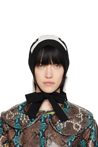 帽子 chopova lowena beanie 23aw black Black & White Kip Beanie by Chopova Lowena on Sale