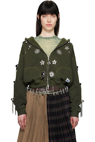 Chopova Lowena: Green Dallas Hoodie | SSENSE