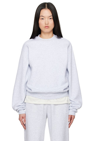 【人気商品!】SKIMS グレー クルーネック スウェットシャツ 251545F098001_1.jpg