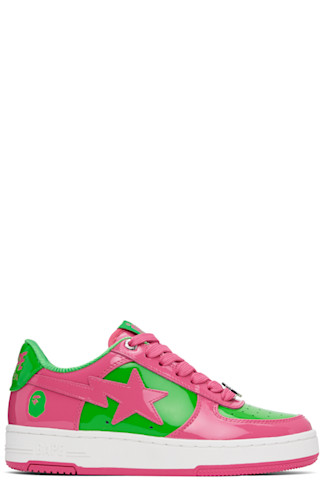 BAPE Pink Green 'BAPE' STA #1 Sneakers