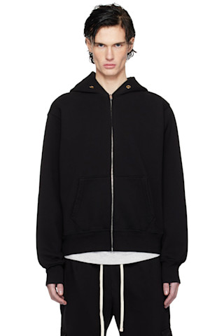 【おすすめ！】 LesTienブラック ヘビーウェイト ジップフーディ Heavyweight Zip Hoodie | LES TIEN Mens Collection