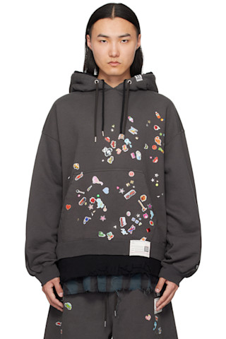 AMERI 3WAY LAYERED HOODIE アメリ Black Triple Layered Hoodie by Maison MIHARA YASUHIRO on Sale