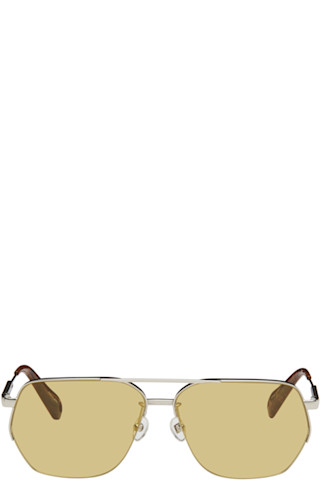 JACQUEMUS: Silver 'Les lunettes Aviador' Sunglasses | SSENSE