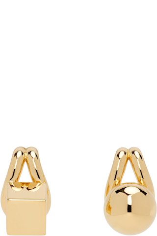 JACQUEMUS La Casaコレクション ゴールド The Nodo stud ピアス JACQUEMUS: La Casaコレクション ゴールド The Nodo stud ピアス