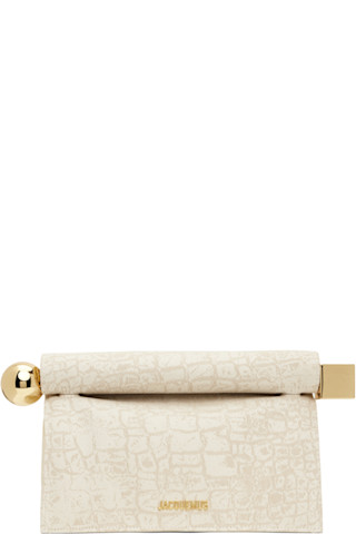 Beige La Croisière 'The Rond Carré' Clutch by JACQUEMUS on Sale