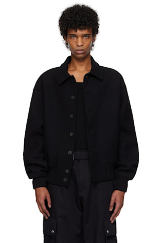 JACQUEMUS: Black 'The Feltro' Bomber Jacket | SSENSE JACQUEMUS: Black 'The Feltro' Bomber Jacket | SSENSE