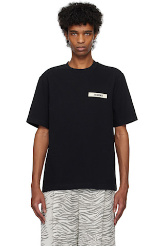 T-shirt Jacquemus Gros Grain Noir, 100% Coton, Taille S, Neuf Avec étiquettes