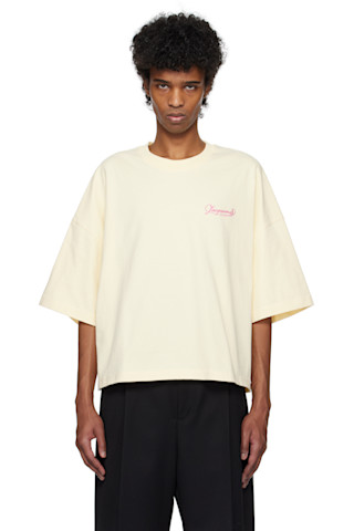 ★JACQUEMUS★ Le Cortot Short Sleeve T-Shirt Beige 251JS2162 251553M213018_1.jpg