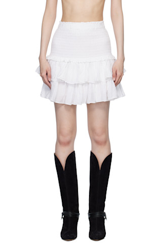 White Naomi Mini Skirt by Isabel Marant Etoile on Sale